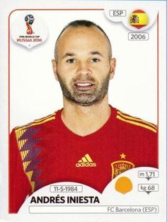 a soccer card with an image of a man in red and yellow on the front