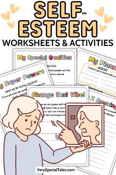 the self - esttem worksheets and activities for kids to practice selfies