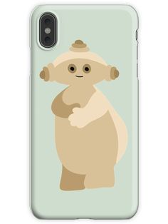 a phone case with an image of a bear wearing a hat on it's head