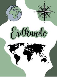 an illustrated map with the words eflunde and a compass