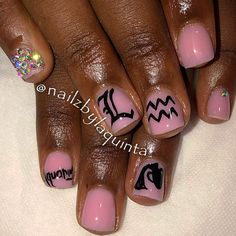 Nail Designs Birthday, Aquarius Birthday Nails, Birthday Nails Virgo