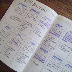 an open notebook with the calendar on it