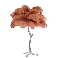 an ostrich feather tree on a white background