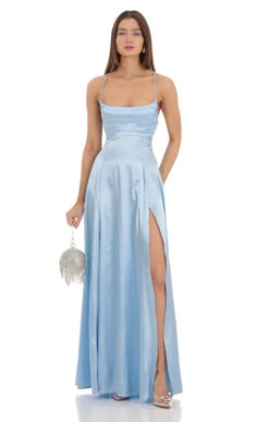 Pleated Maxi Dress in Light Blue Year 6 Formal Dresses Australia, Periwinkle Long Dress, Prom Dresses Pastel Colors, Light Blue Silk Prom Dress, Blue Grad Dresses, Light Blue Long Dress, Light Blue Formal Dress, Light Blue Wedding Dress, Pastel Blue Dress