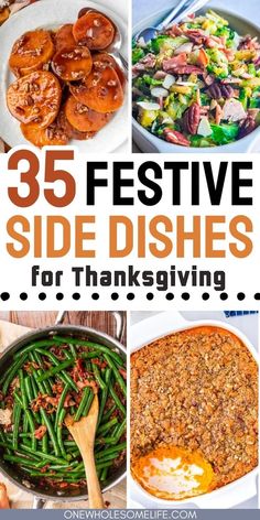 collage of Thanksgiving side dishes. Easy Thanksgiving Side Dishes, Thanksgiving Side Dishes Easy, Thanksgiving Recipes Side Dishes, Healthy Thanksgiving