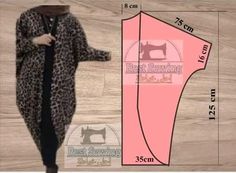 the sewing pattern is shown with measurements