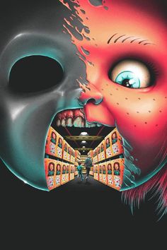 a movie poster for child's play with an image of a creepy looking face