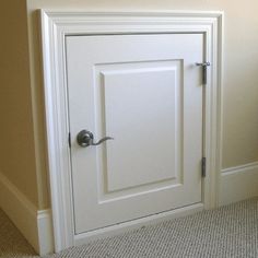 an open door in the corner of a room