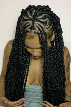 2. Fashion: #fashion, #style, #outfitinspiration, #beauty Braid Ideas For Black Women Cornrows, Goddess Braids With Design, Unique Braids Black Women, Passion Twist With Cornrows, Hairstyles With Brazilian Wool Braids, Braided Hairstyles For Round Faces Black Women, Brazilian Braids Hairstyles, Cornrows To Twists, Cornrow Passion Twist