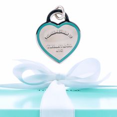 An Outstanding Sterling Silver Blue Enamel Return To Tiffany Love Heart Necklace, Hallmarked, "(C) Tiffany & Co. Ag925", Ready To Wear With The Presentation Pouch, Box And Ribbon And Would Make An Impressive Gift Or Addition To Any Fine Collection. - Pendant Size: 1 In. Height. Length: 28.00 Mm Width: 20.00 Mm Sterling Silver Blue Enamel Return To Tiffany Love Heart Necklace With Pouch, Box, And Ribbon Chains Sold Separately. Tiffany Sterling Silver Enamel Return To Tiffany Heart Tag Charm In Bl Large Family Love Tiffany, Heart Necklace Tiffany, Tiffany Bracelet, Heart Pendent, Tiffany Bracelets, Return To Tiffany, Heart Tag, Wrap Necklaces, Necklace Display