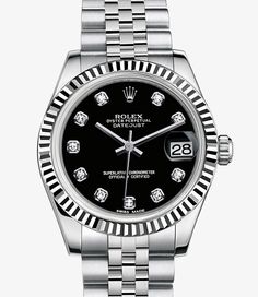 Rolex Datejust Lady 31 Watch: White Rolesor - combination of 904L steel and 18 ct white gold - 178274 Lux Watches, Rolex Wrist Watch, Rolex Oyster Perpetual Date, Rolex Watches Women, Watches Luxury, Watches Women, Hand Watch, Rolex Watch