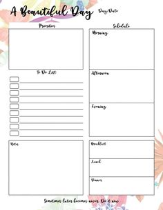 a beautiful day printable to do list