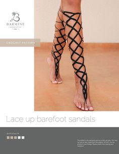 Gladiator style Barefoot sandal crochet Pattern | LACE UP barefoot sandals "Whatever the occasion, these unique Crochet barefoot sandal are going to wow your friends and family. These will look fabulous no matter what you're wearing. For a wedding party, for your bridesmaids, for your honeymoon or maternity photo shoot, to the yoga class or just for a barefoot day on the beach or pool. You can wear these with your bikini, dress, with shorts or skirt. If you're going to a wedding party wear these Crochet Gladiator Sandals, Bohemian Crochet Barefoot Sandals For Festivals, Adjustable Crochet Open Toe Sandals, Adjustable Crochet Barefoot Sandals With Open Toe, Crochet Adjustable Barefoot Sandals, Barefoot Sandals Crochet Pattern, Barefoot Sandal, Crochet Barefoot Sandals, Crochet Unique