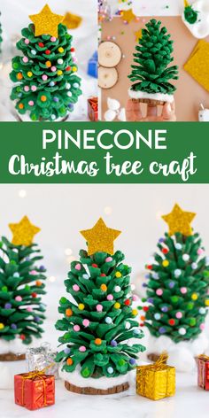 the pine cone christmas tree craft is ready to be made in minutes and it's perfect