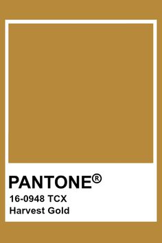 pantone's gold color is shown with the words, 10 - 048 tcx harvest gold