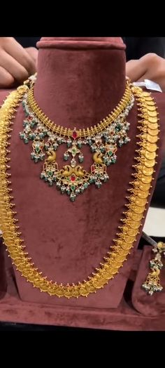 Beads Haram, Kasu Mala, Mango Haram, Haram Designs, Long Haram, Bridal Attire, Indian Bridal Jewelry Sets