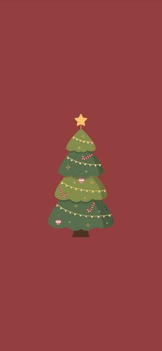 a christmas tree on a red background