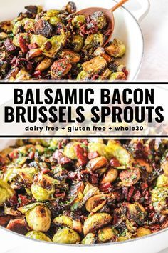 two images showing the different types of brussel sprouts with text overlay