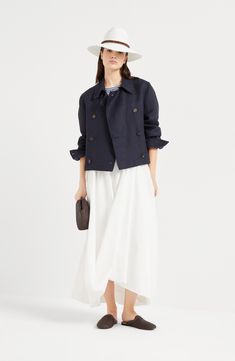 A small percentage of spandex makes the lightweight and soft cotton jersey comfortable and pleasant to wear. Crew-neck Patch chest pocket Nickel-free monili decoration Striped Jersey, Hem Skirt, Boutique Online, Shirt Skirt, Brunello Cucinelli, White Skirts, Knitwear Women, Event Dresses, Vivienne Westwood