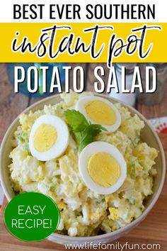 the best ever southern instant potato salad with boiled eggs and garnishes