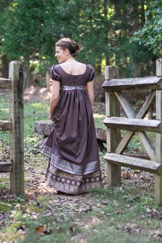 With historical events quickly approaching, a regency dress is uniquely suited for holidays, regency balls, celebrations, and feasts of all kinds. Made with a choice vintage saree, the dress features a long fully lined skirt, attached to a regency-style bodice. Don't miss out! This dress won't be here for long. Occasions Wedding Bridesmaid Formal Dinner Recital Performance Theatre Drama Tea Reenactment Regency Ball Costume Holiday events Misses size 4 Bust 34 1/2" Just below bust to floor45" (custom hem is $45) Waistno waist What You Will Need For period correctness, I recommend buying a regency corset or short stay to wear with this dress. It is not absolutely necessary, but it will give a more regency look. If you will be wearing this dress with a corset, be sure to take the measurements Plum Saree, Regency Ball Gown, Jane Austen Dress, Ball Gown Vintage, Regency Ball, 19th Century Dress, Jane Austen Inspired, Regency Era Fashion, Gown Vintage