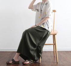 simplelinenlife-Casua-Summer-Women-Linen-Cotton-Skirts Casual Linen Skirt For Vacation, Casual Linen Maxi Skirt, Casual Linen Skirt, Casual Linen Summer Skirt, Green Linen Maxi Skirt For Summer, Summer Green Linen Maxi Skirt, Casual Green Linen Skirt, Casual Linen Skirted Bottoms, Spring Casual Linen Maxi Skirt