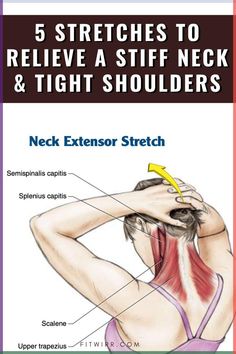 Find relief for a sore, stiff neck with these 5 simple stretches and exercises that target tension and provide natural pain relief. Includes neck rolls, back and shoulder stretches using a towel or yoga strap. Relax tight muscles and increase mobility with these easy neck remedies to relieve discomfort fast! Shoulder Pain Remedies, Neck Pain Stretches, Neck And Shoulder Stretches, Neck Pain Exercises, Forward Head Posture Exercises, Neck And Shoulder Exercises, Simple Stretches, Shoulder Stretches, Increase Mobility