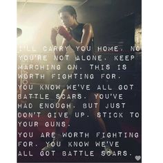 an image of a man boxing with the words, i'll carry you home