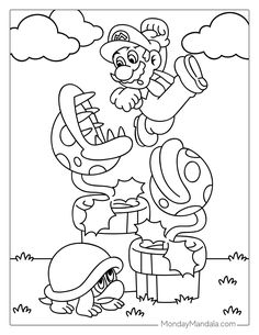 Mario Free Printables Coloring Pages, Super Mario Printables Free Coloring, Mario Birthday Coloring Pages, Mario Bros Coloring Pages Free Printable, Coloring Pages Mario Bros, Coloring Mario Bros, Simple Disney Coloring Pages, Super Mario Coloring Sheets, Smash Bros Coloring Pages