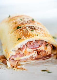 an easy homemade stromboli recipe with ham and cheese