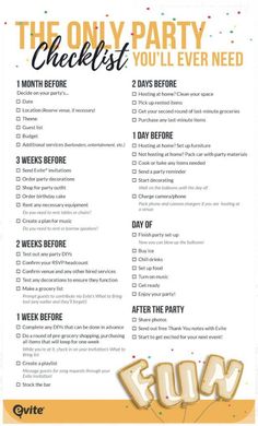 the only party checklist you'll ever need