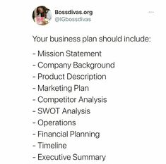 the business plan should include mission statement, company background, product description and marketing plan