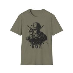 This USA ARMY BRAVE T-Shirt exudes patriotism and strength. Perfect for those who support the military or have a loved one in the service. Ideal for wearing on patriotic holidays such as Memorial Day, Independence Day, and Veterans Day. Product features - Made from 100% ring-spun cotton for lightweight comfort - Classic fit with crew neckline for versatile style - Tubular knit construction reduces fabric waste - Shoulder tape for added stability and prevent stretching - Certified by Oeko-Tex for safety and quality assurance Care instructions - Do not dryclean - Machine wash: warm (max 40C or 105F) - Do not bleach - Tumble dry: low heat - Iron, steam or dry: low heat Usa Army, Veterans Day Gifts, Military Appreciation, Gifts For Veterans, Patriotic Holidays, Veterans Day, The Military, Versatile Style, Memorial Day