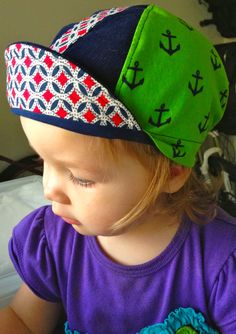 Navy Anchor, Custom Caps, Anchor Print, Cycling Fashion, American Traditional, Blue Abstract, Green Cotton