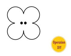 an outline of a flower with the words operation diy on it and a yellow sticker that says operation diy