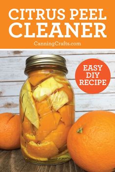 oranges and other uses for citrus peels in a jar with the title how to make citrus cleaner