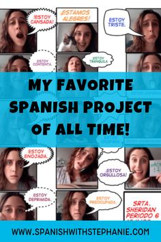 the spanish language poster for my favorite spanish project of all time, with pictures of people talking