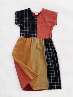 Diy Wardrobe, Linen Fabrics, Color Block Dress, Block Dress, Patchwork Dress, Upcycle Clothes