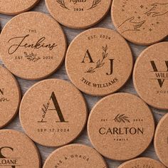 wine cork coasters with names on them