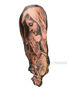 Mama Mary Tattoo Design Arm, Mary Forearm Tattoo, Mother Mary Tattoo, Couple Tattoo Quotes, Arm Tattoos Black