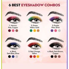 Includes Maroon, Pink, Copper, Green, Yellow, Gold, Purple, Pink, Silver, Black, Dark Blue, Silver, Red, Orange, Yellow, Black, Dark Brown, Copper. Eyeshadow Combos, Cheeks Makeup, Maquillage Yeux Cut Crease, Drag Make-up, Beginners Eye Makeup, Cute Eye Makeup, Eye Makeup Techniques, Pink Copper, Makeup Artist Tips