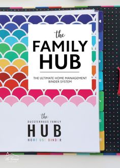 the family hub book sitting on top of a table