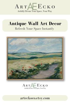 an art deco poster with the words antique wall art decor refresh your space instantly