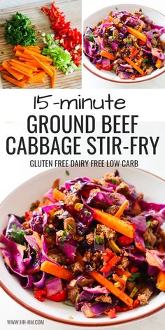 the ultimate ground beef cabbage stir - fry is ready to be eaten and served for dinner