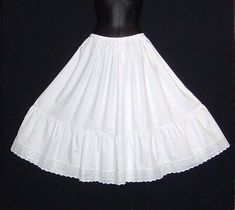 Top Rated PLUS size White Cotton Petticoat Various sizes and Lengths from 23 to 40 , Stunning Womens Dresses 40s Mode, Petticoat Pattern, White Petticoat, 50s Diner, Century Farmhouse, Steampunk Goth, Pinup Dress, Vintage Slip, Edwardian Dress