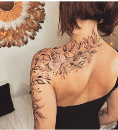 Rose Mandala Shoulder Tattoo, Birth Flower Shoulder Tattoos For Women, Ladies Shoulder Tattoo Ideas, Feminine Shoulder Tattoo Half Sleeves, Colorful Shoulder Tattoos For Women, Feminine Tattoo Sleeves Flowers, Shoulder Tattoo Female, Flash Tattoos For Women, Womens Shoulder Tattoo