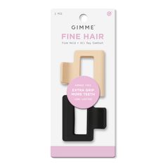 Black/Tan Fine Hair Square Extra Grip Claw Clip - GIMME beauty | Ulta Beauty Claw Clip, Black Tan, Fine Hair, Black And Tan, Square, Hair, Beauty, Black