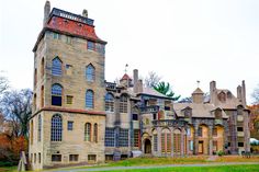 an old castle like building with many windows