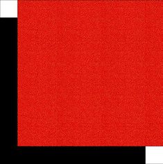 a red and black square with white squares on the bottom, in an abstract manner