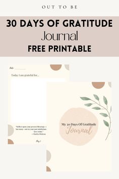 the 30 days of gratitude journal with free printable